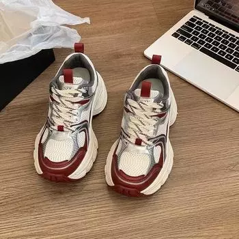 Женские кроссовки Daddy Shoes 2025 года, новая весенняя обувь на толстой подошве, сверхмягкие, повседневные, сверхлегкие и легкие, низкие спортивные кроссовки 35 чёрный