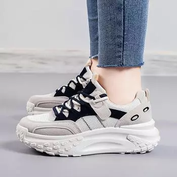 Женские кроссовки для активного отдыха, дышащие, повседневные туфли на платформе, осенние, новые, дышащие, повседневные, универсальные, увеличивающие рост, спортивные туфли 35 фиолетовый