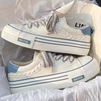 Женские кроссовки для активного отдыха на платформе, парусиновые туфли, увеличивающие рост, массивные кроссовки для молодых девушек, для тренировок на открытом воздухе, женская повседневная обувь 35 покинуть белый