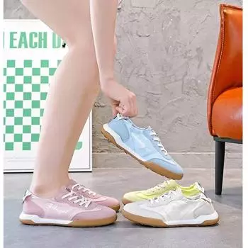 Женские кроссовки для бега карамельного цвета с низким верхом из замши для ходьбы из парусины для молодежи, девушек, студентов, мягкая и легкая повседневная обувь 35