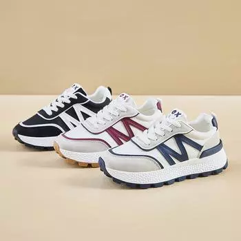 Женские кроссовки для бега, легкие кроссовки на толстой платформе для женщин, удобная повседневная обувь для ходьбы, дышащие теннисные кроссовки со шнуровкой 35