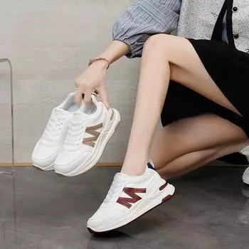 Женские кроссовки для бега, легкие кроссовки на толстой платформе для женщин, удобная повседневная обувь для ходьбы, дышащие теннисные кроссовки со шнуровкой 35 бордовый