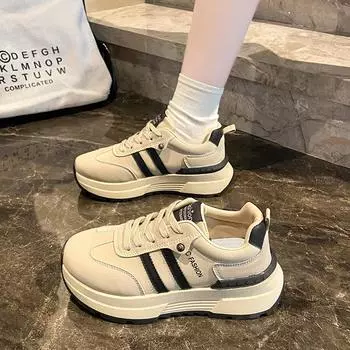 Женские кроссовки для бега, нескользящие, легкие, на толстой платформе, удобные, повседневные, для ходьбы, дышащие, на шнуровке, теннисные кроссовки 35