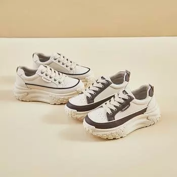 Женские кроссовки для бега, повседневные кроссовки на толстой платформе, легкие нескользящие кроссовки для ходьбы, удобные кроссовки на шнуровке для путешествий, тренировок и тенниса для женщин 35 коричневый