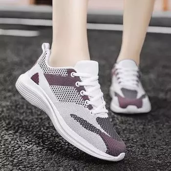 Женские кроссовки для бега, повседневные носки, розовые легкие кроссовки для ходьбы, большие размеры EU: 36 чёрный