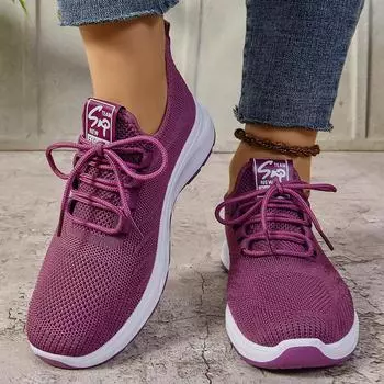 Женские кроссовки для ходьбы без застежек, легкие, дышащие, сетчатые, повседневные, со шнуровкой, кроссовки для бега, теннисные туфли, кроссовки для тренировок и спортзала для женщин 36