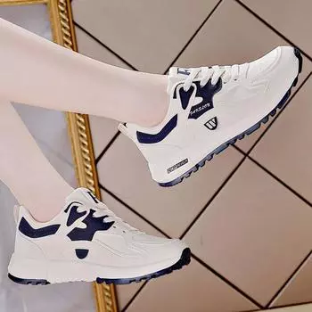 Женские кроссовки для ходьбы, повседневные, удобные, дышащие, легкие, нескользящие, модные туфли, женские кроссовки из искусственной кожи, спортивная обувь для фитнеса на открытом воздухе 35