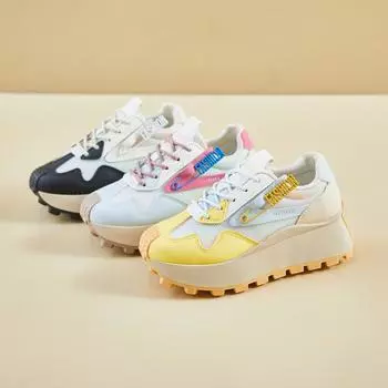 Женские кроссовки для ходьбы, повседневные, удобные, легкие, нескользящие, на толстой платформе, для папы, кроссовки для бега, спортивная обувь для тренировок на открытом воздухе 35 жёлтый