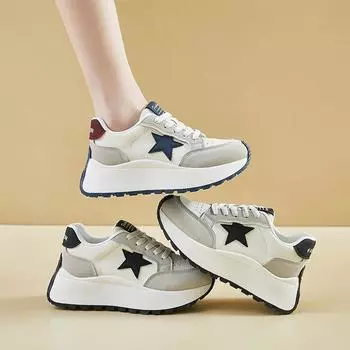 Женские кроссовки для ходьбы, повседневные, удобные, легкие, нескользящие, на толстой платформе, для папы, кроссовки для бега, спортивная обувь для тренировок на открытом воздухе 35 синий