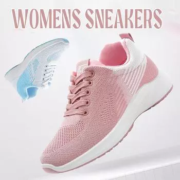 Женские кроссовки для ходьбы с мягкой подошвой и нескользящей подошвой, дышащая сетчатая обувь, модные повседневные туфли для мам 36 чёрный