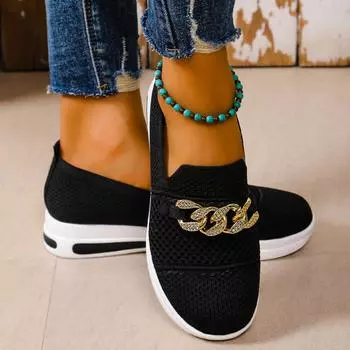 Женские кроссовки, дышащая трикотажная дизайнерская обувь для женщин, легкие кроссовки на плоской подошве с мягкой подошвой, нескользящие повседневные кроссовки для женщин 36