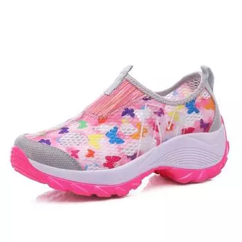 Женские кроссовки, дышащие кроссовки, женская обувь, женская сетчатая женская летняя обувь для прогулок 35 красный