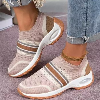 Женские кроссовки Fly-knit Color Blocking, легкие, дышащие, повседневные кроссовки для фитнеса с воздушной подушкой, мужские кроссовки для пар 36 серый