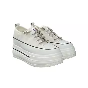 Женские кроссовки Guja Stone со шнуровкой и льняным наполнителем на каблуке