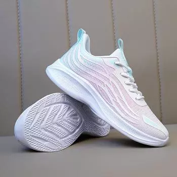 Женские кроссовки из дышащей сетки, ультралегкие летние кроссовки для марафона и походов 35 белый