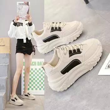 Женские кроссовки из искусственной кожи, модные противоскользящие легкие кроссовки на шнуровке, повседневные кроссовки для ходьбы, тенниса, тренировок в тренажерном зале, кроссовки для женщин 35 чёрный