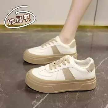 Женские кроссовки из кожи без застежек, женские вулканизированные туфли, легкие парусиновые туфли с круглым носком, повседневные женские спортивные туфли Zapatos Mujer 35 бежевый