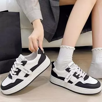 Женские кроссовки из кожи, маленькие белые туфли, женская универсальная обувь 2025 года, весна, новая повседневная обувь на платформе, женская спортивная обувь, мода 35