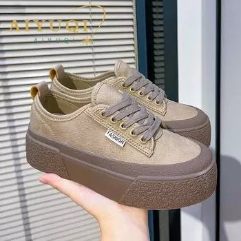 Женские кроссовки из натуральной кожи, повседневные женские кроссовки на шнуровке, туфли на платформе, женские туфли на платформе для девочек