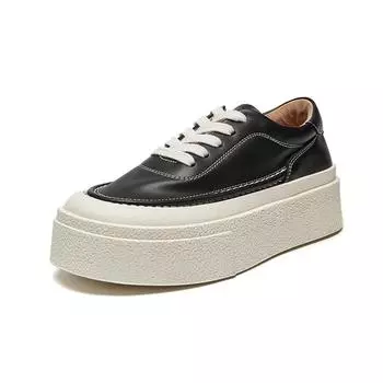 Женские кроссовки из натуральной кожи, повседневные женские кроссовки на шнуровке, женская обувь на платформе 35