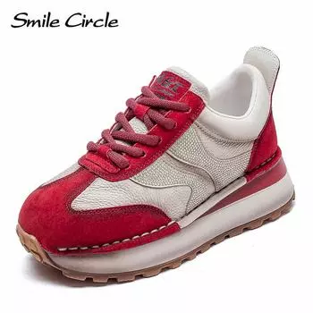 Женские кроссовки из натуральной кожи с бриллиантами на плоской подошве, модные повседневные туфли с низким верхом 35 красный