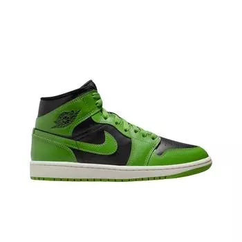 Женские кроссовки Jordan 1 Mid Black Altitude Green BQ6472-031