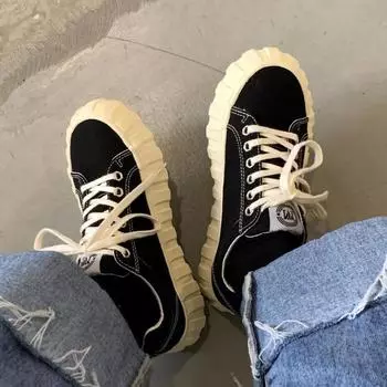 Женские кроссовки Kawaii Shoes Модные вулканизированные кроссовки Harajuku на плоской подошве Спортивные повседневные кроссовки для бега Спортивные весенние кроссовки 35 чёрный