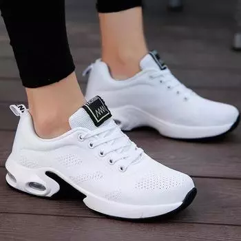 Женские кроссовки Кроссовки Спортивная обувь Кеды Новые большие летающие тканые спортивные туфли Корейская версия Студенческая сетчатая женская обувь 35 красный