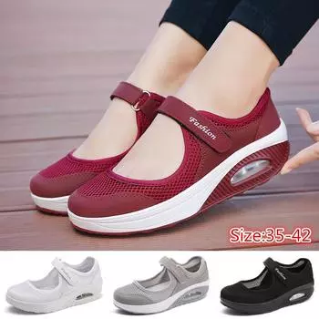 Женские кроссовки, легкая уличная спортивная пляжная обувь с дышащей сеткой 35 белый