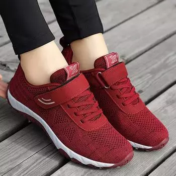 Женские кроссовки, легкие, дышащие, на плоской подошве, износостойкие, нескользящие, вулканизированные, женские, удобные, повседневные туфли 2 srf4 35 красный