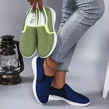 Женские кроссовки, летние новые модные теннисные мокасины, повседневные дышащие сетчатые женские кроссовки, удобные легкие уличные кроссовки 36 синий