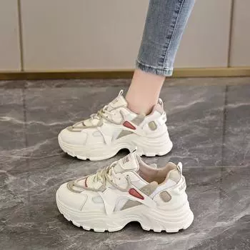 Женские кроссовки Maillard на весну/осень 2024 года: Универсальные, Толстая Мягкая Подошва, Дышащие Кроссовки 37 бежевый