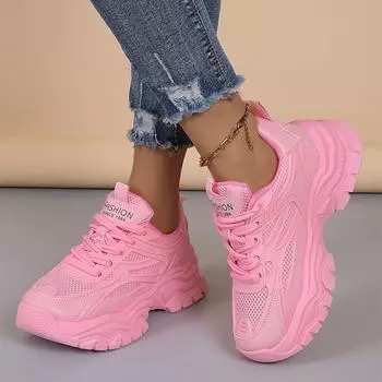 Женские кроссовки Mesh Dad Shoes в европейском и американском стиле — стильные, дышащие и удобные повседневные кроссовки для студентов и любителей спорта. 35 бежевый