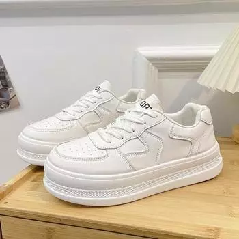 Женские кроссовки, модная обувь, весенний тренд, повседневные кроссовки на плоской подошве, женские, новые модные, удобные, белые, на вулканизированной платформе 35