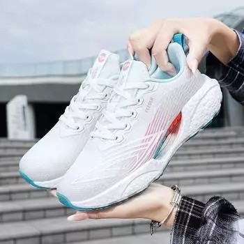 Женские кроссовки. Модная женская повседневная обувь на толстой подошве. Женская обувь на шнуровке. Уличная спортивная дорожная обувь на мягкой подошве. 36