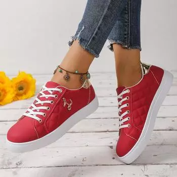 Женские кроссовки, модные дышащие туфли на плоской подошве, женская обувь для ходьбы с мягкой подошвой, женские повседневные кроссовки 35 красный
