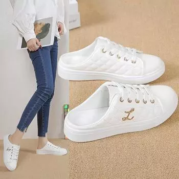 Женские кроссовки, модные дышащие туфли на плоской подошве, женская прогулочная вулканизированная обувь на мягкой подошве, женские повседневные кроссовки, Zapatos De Mujer 37 белый
