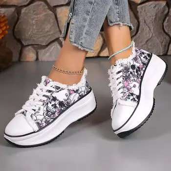 Женские кроссовки, модные кроссовки на платформе со шнуровкой, женские повседневные дышащие парусиновые туфли для женщин, новая тенденция, повседневная обувь для активного отдыха 36 розовый