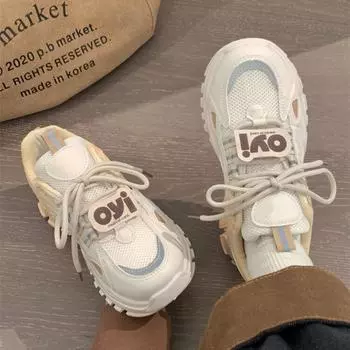Женские кроссовки, модные сетчатые спортивные туфли, осенние, повседневные, удобные, на толстой подошве, белые, женские, на платформе, папины туфли Zapatillas Mujer 35