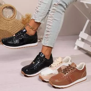 Женские кроссовки модные удобные повседневные кроссовки на шнуровке женские весенне-осенние кроссовки для ходьбы и бега для женщин Zapatos De Mujer 36 чёрный