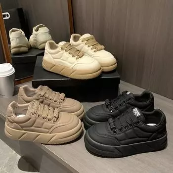 Женские кроссовки, мягкие, нескользящие, дышащие, для скейтбординга, популярные женские, студенческие, модные, на шнуровке, спортивные туфли на плоской подошве 35