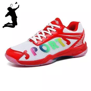 Женские кроссовки, мужская обувь для бадминтона, дышащие женские спортивные кроссовки на открытом воздухе, красочные мужские кроссовки для легкой атлетики L016 5 красный