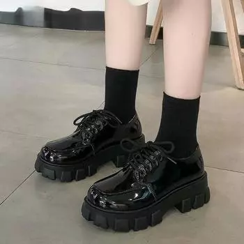 Женские кроссовки на массивном каблуке, женская обувь на танкетке со скрытым каблуком, увеличивающая рост, осенняя женская обувь на платформе с высоким берцем M1093 35