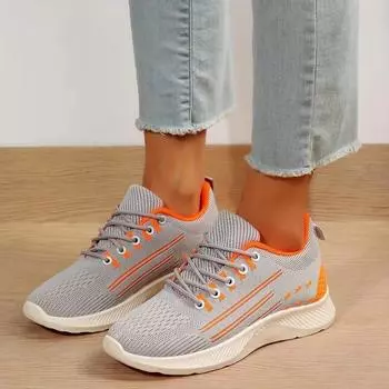 Женские кроссовки на низком каблуке со шнуровкой, разноцветные, сетчатые, горячая распродажа, женская обувь, осенние удобные женские туфли из вулканизированной ткани 36