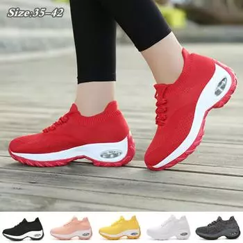 Женские кроссовки на открытом воздухе, повседневная модная обувь на платформе, дышащая обувь для бега 35 белый