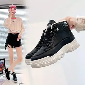 Женские кроссовки на платформе 5 см, повседневные, для отдыха на открытом воздухе, простой дизайн, для скейтбординга, удобные кроссовки на шнуровке, спортивная обувь для бега, женская 35 бежевый