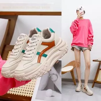 Женские кроссовки на платформе. Нескользящие удобные повседневные прогулочные туфли из искусственной кожи. Дышащие кроссовки на массивной шнуровке. Женские теннисные туфли. Обувь для папы. 35 синий