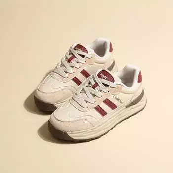 Женские кроссовки на платформе, новые весенние повседневные нишевые кроссовки Cortez в стиле ретро, увеличивающие рост 35 светло-коричневого