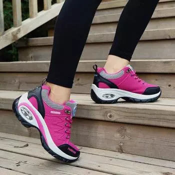 Женские кроссовки на платформе, повседневная обувь, женские весенне-осенние однотонные дышащие туфли на танкетке, женские кроссовки 35