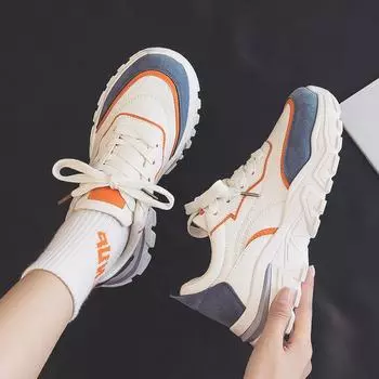 Женские кроссовки на платформе с массивной подошвой, высокие, на шнуровке, повседневные, вулканизированные, роскошные, дизайнерские, женские, модные, кроссовки Old Dad 35 синий